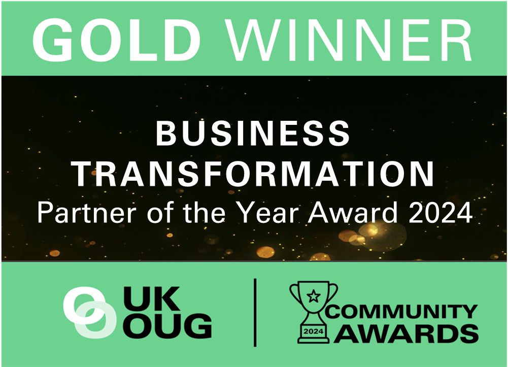 UKOUG Gold Winner Business Transformation Award 24