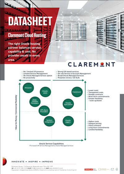 Claremont Cloud - Proactive Cloud Hosting for your Oracle Solutions